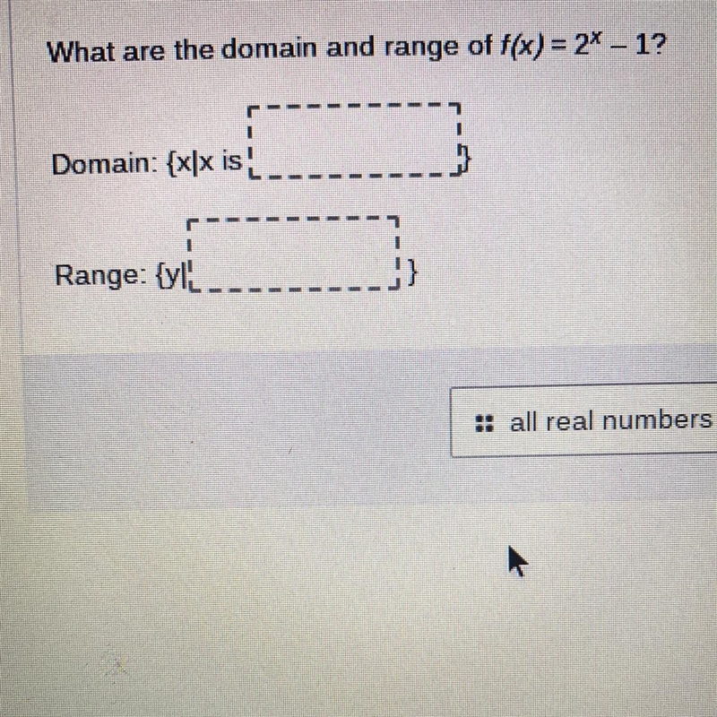 A. all real number B. x>0 C. x>2 D. y>0 E. y>-1 F. y>2-example-1