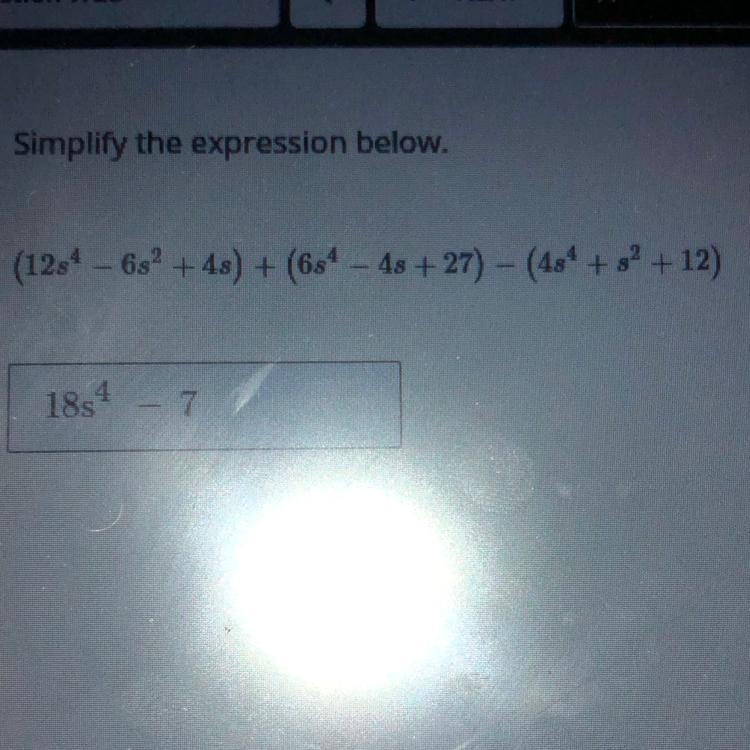 Simplify the expression below.-example-1