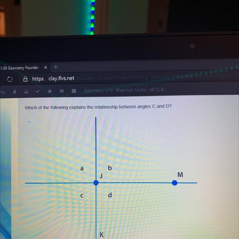 Which of the following explains the relationship between angles C and D-example-1