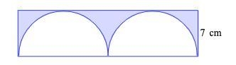 Please help! Two semicircles are placed in a rectangle. The width of the rectangle-example-1