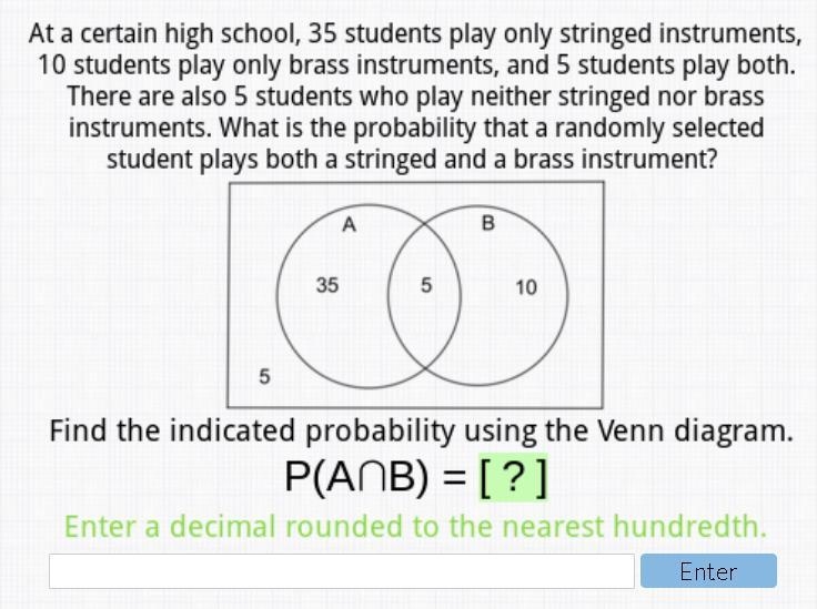 [50 Points] At a certain high school, 35 students play only stringed instruments, 10 students-example-1