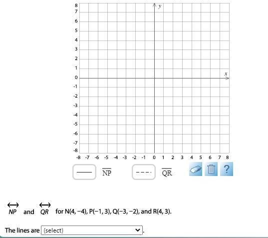 Graph the pair of lines and use their slopes to determine if they are parallel, perpendicular-example-1