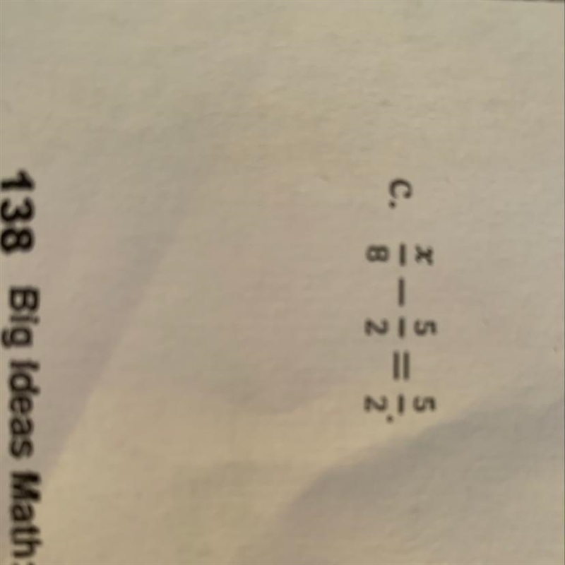 Solve. x/8 - 5/2 =5/2-example-1