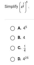 Help please Simplify (4^1/5)^5-example-1