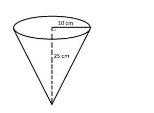 Find the volume of the cone. Use π = 3.14. Round to the nearest hundredth. a. 785.0 cm-example-1