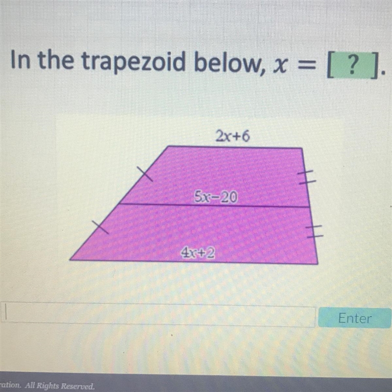 In the trapezoid below x = ?-example-1