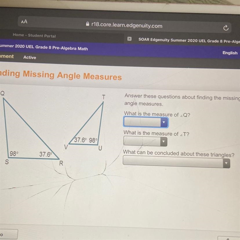 Help?! It’s asking for the measure of Each angle-example-1