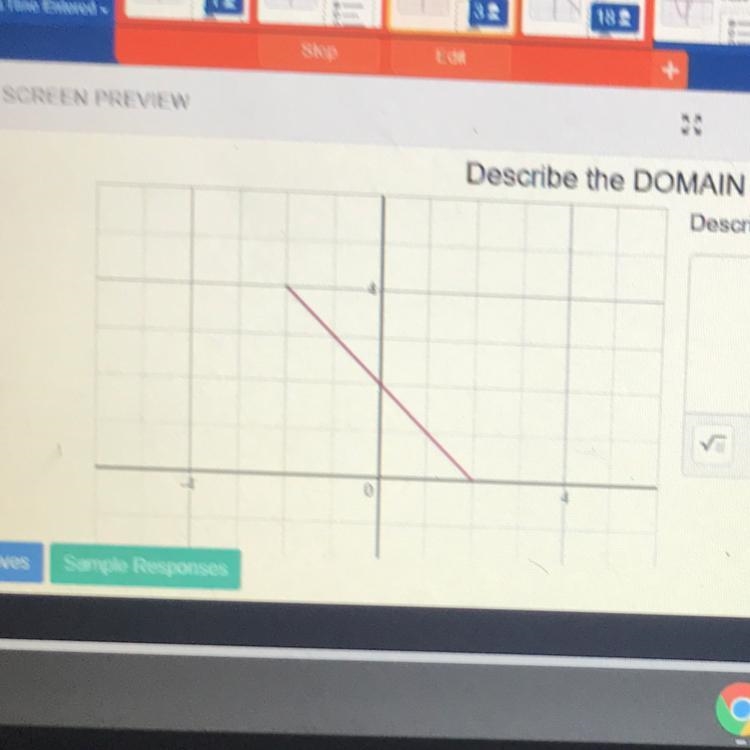 Describe the DOMAIN with Words Describe the domain of the relationship shown here-example-1