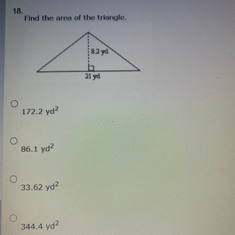 Find the area of the triangle.-example-1