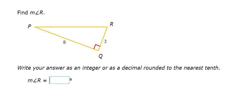 PLEASE HELP ASAP!!! I NEED CORRECT ANSWERS ONLY PLEASE!!! Find m∠R. Write your answer-example-1