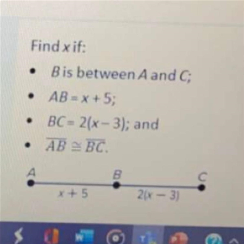 Find x if B is between A and C-example-1