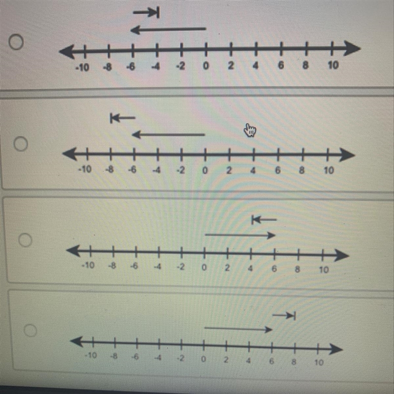 Which number line shows the solution to -6 -(-2)-example-1