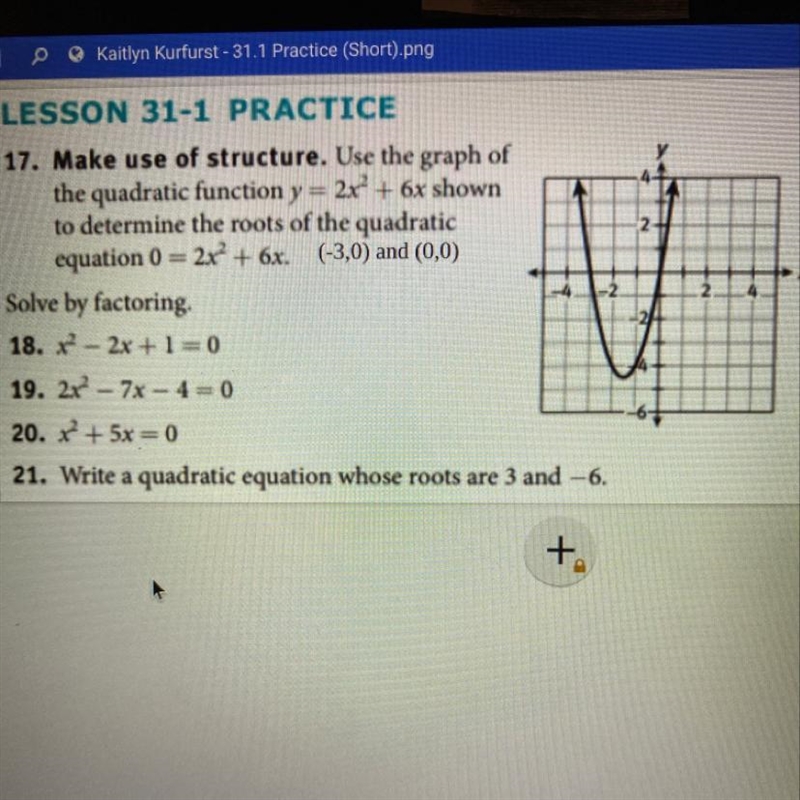 What’s a quadratic equation whose roots are 3 and -6?-example-1