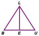 Given: In ΔBLU, LE ⟂ BU , and BL ≅ UL Prove: ΔBEL ≅ ΔUEL STATEMENT REASON 1. LE⟂ BU-example-1