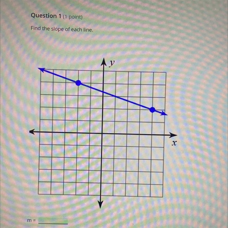 Find the slope of each line. m (Use the / to write your answer as a fraction. If your-example-1