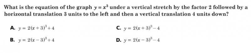 What is the equation of the graph y=x^3 under a vertical stretch by the factor 2 followed-example-1