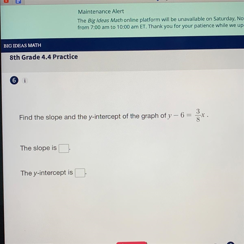 (11 points) The slope is The y-intercept is-example-1