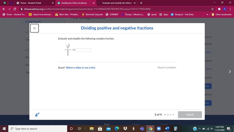 Evaluate and simplify the following complex fraction.-example-1