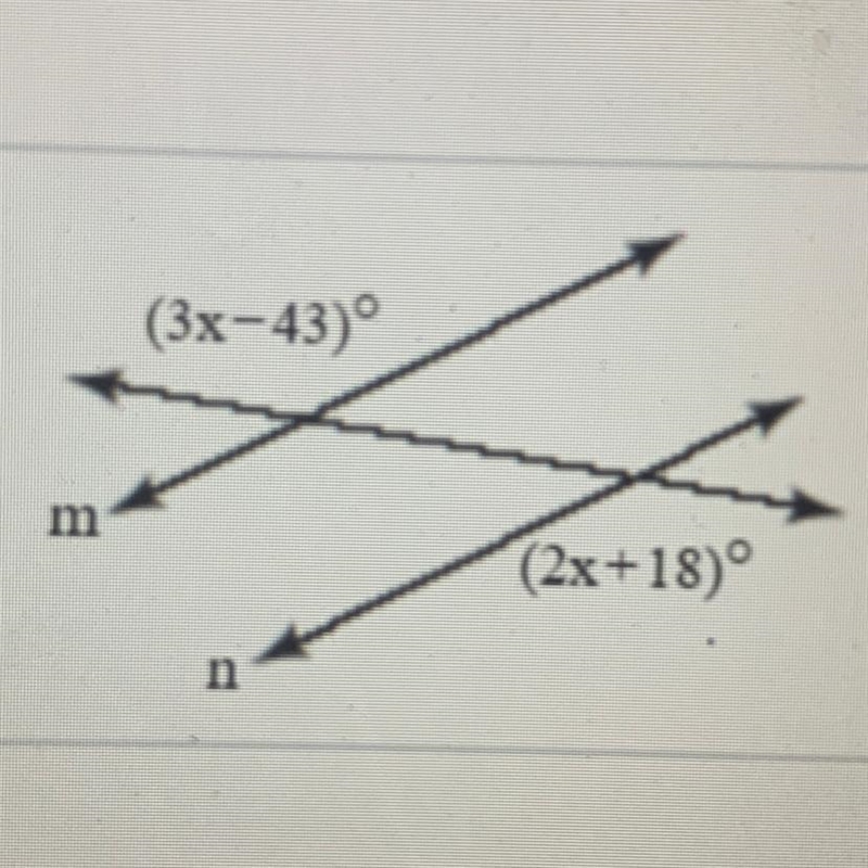 Find the value of x for which m || n is-example-1