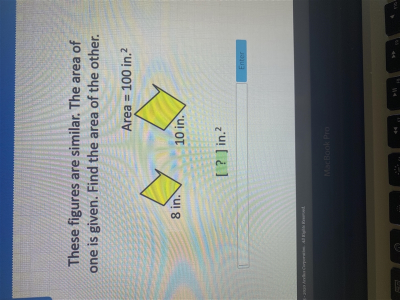 These figures are similar. The area of one is give. Find the area of the other.-example-1