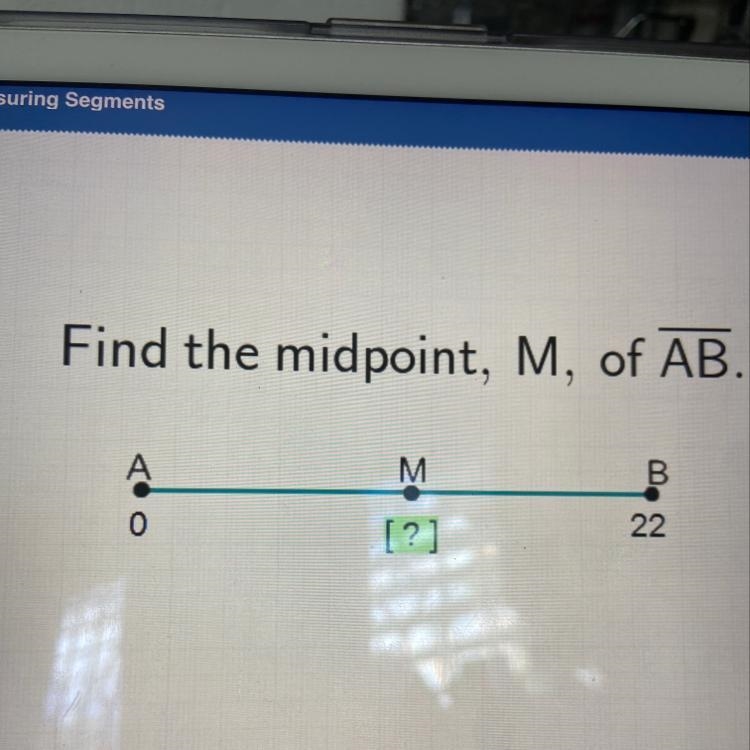 Find the midpoin, M, of AB-example-1