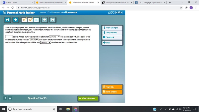 A set of points graphed on a number line represents natural numbers, whole numbers-example-1