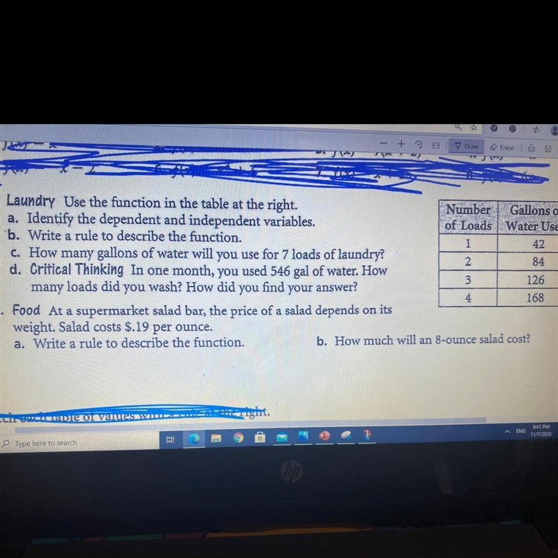 Laundry use the function in the table a the the right-example-1