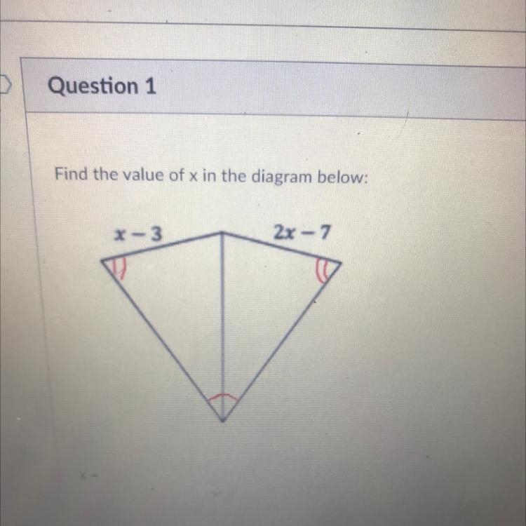 Find the value of x in the diagram below:-example-1