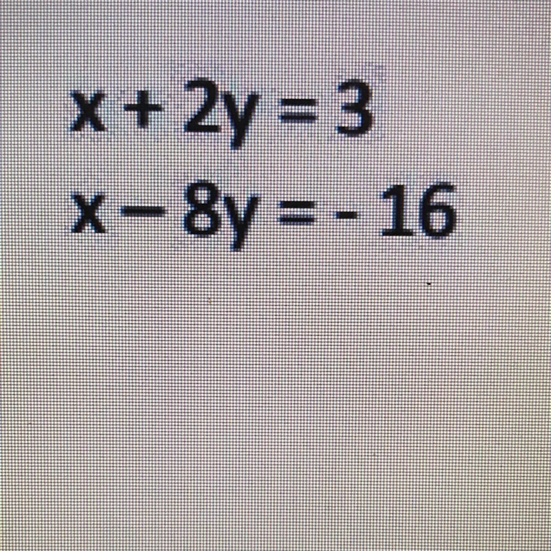 Solve system of equations using the elimination method-example-1