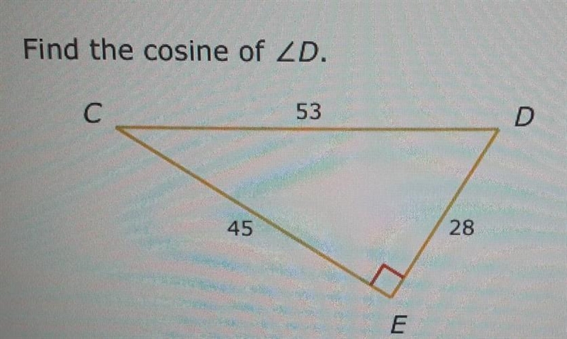 What is the cosine of angle D​-example-1