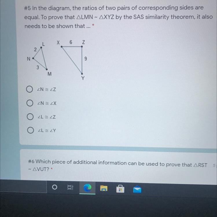 In the diagram, the ratios of two pairs of corresponding sides are equal. To prove-example-1