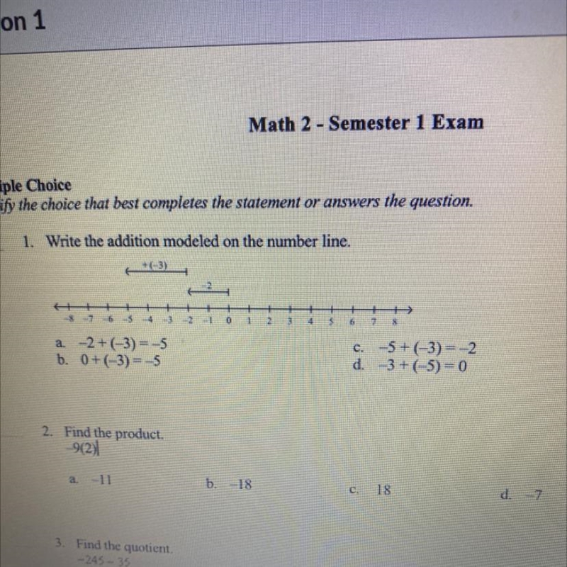 Write the addition modeled on the number line.-example-1