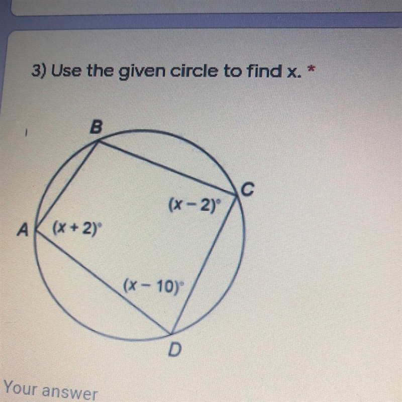 Use the given circle to find x-example-1