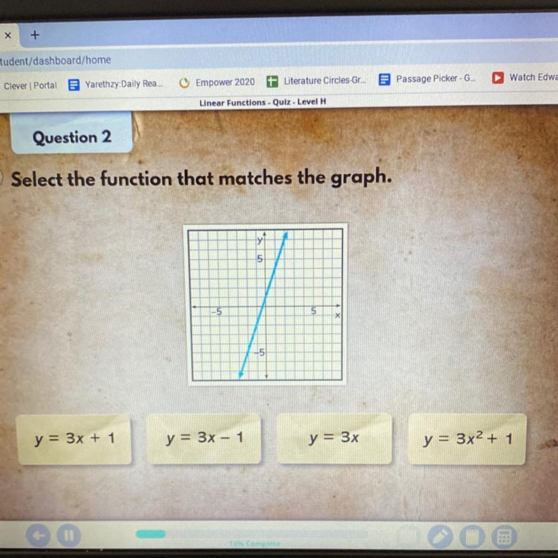 Select the function that matches the graph.-example-1