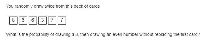 You randomly draw twice from this deck of cards What is the probability of drawing-example-1