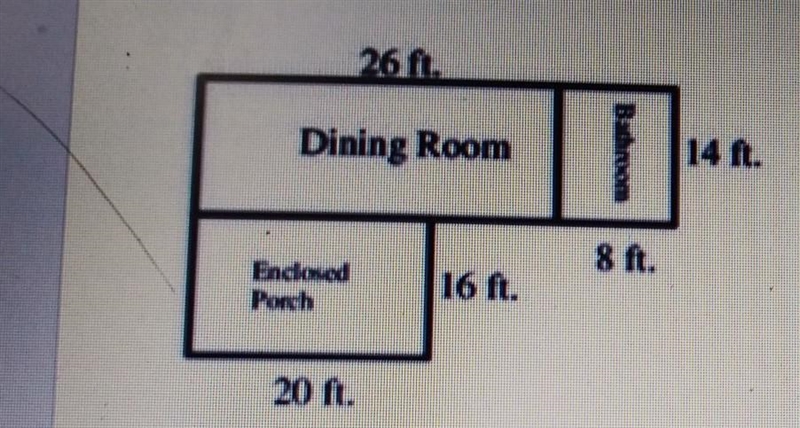 Find the area of the composite figure. a.) 364 sq ft b.) 796 sq ft c.) 800 sq ft d-example-1