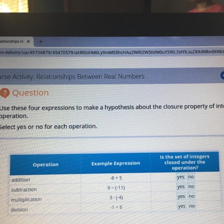 Use these four expressions to make a hypothesis about the closure property of interfere-example-1