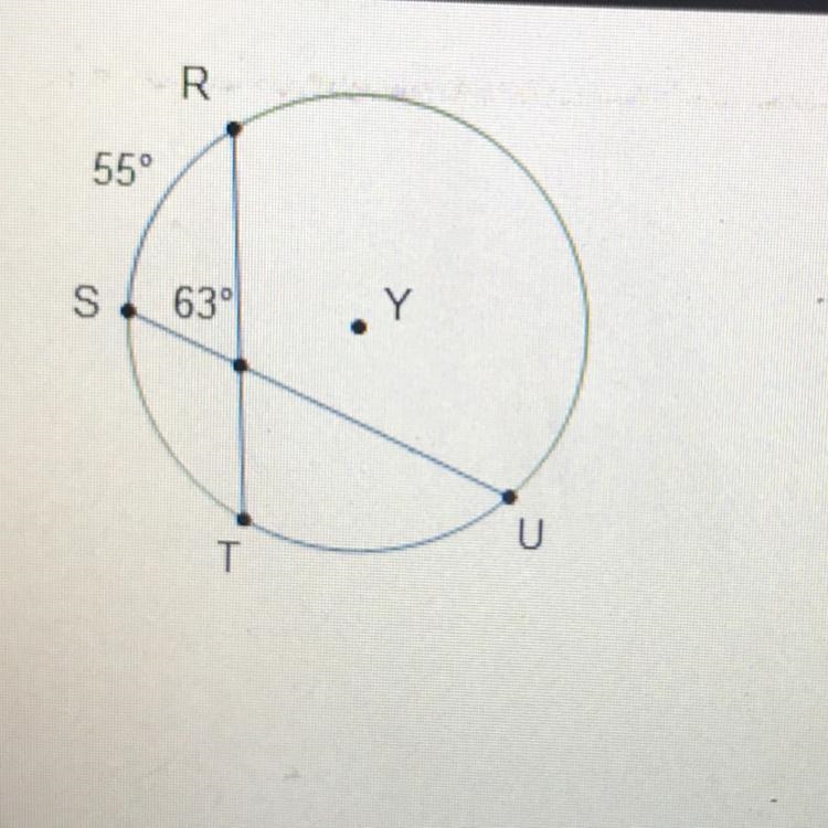 HURRY PLEASE!!! In circle Y, what is the measure of arc TU? 59° 67° 71° 118°-example-1