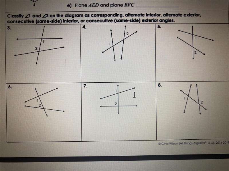 Classify <1 and <2 on the diagram as corresponding, alternate interior, alternate-example-1