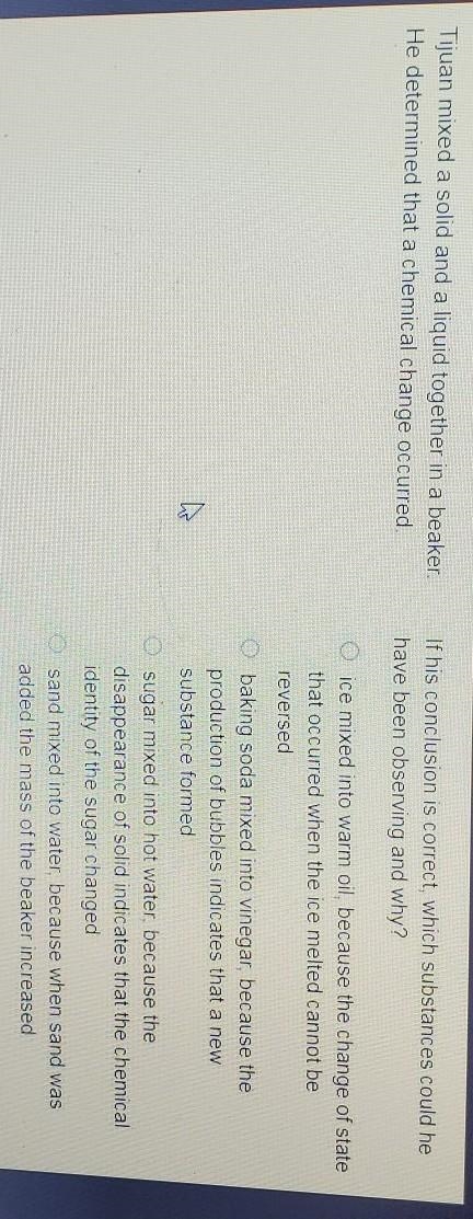 If his conclusion is correct, which substance could he have been observing and why-example-1