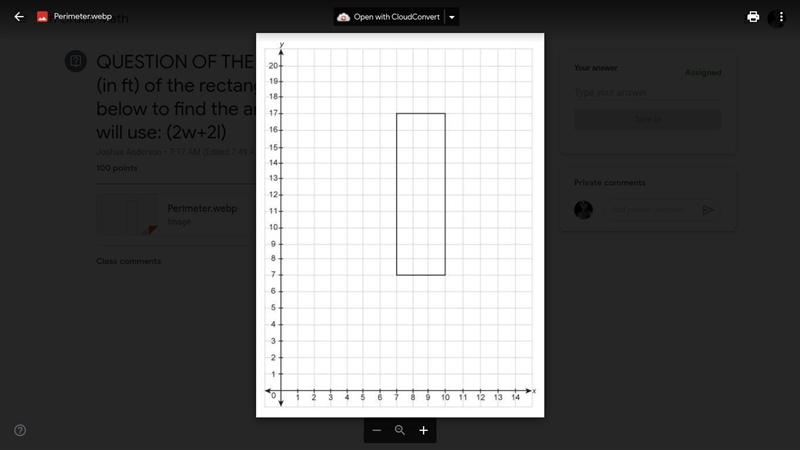 QUESTION OF THE DAY: What is the perimeter (in ft) of the rectangle? Please click-example-1