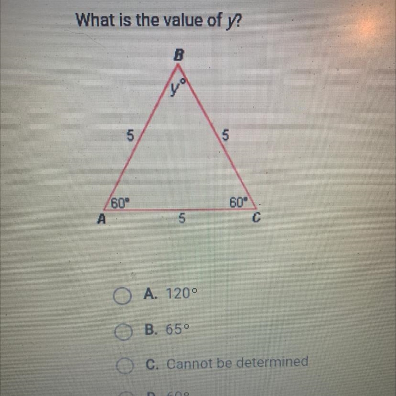 Anyone know this answer? a.120 b.65 c.can’t be determined d. 60. Thanks! Can’t find-example-1