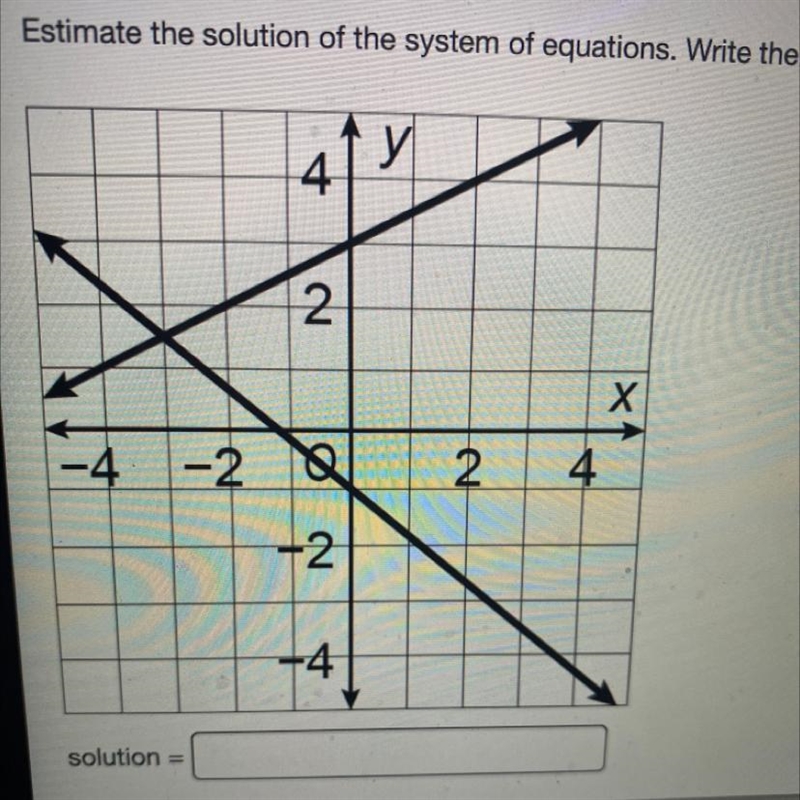 SOMEONE HELP ME ASAP! Estimate the solution of the system of equations. Write the-example-1