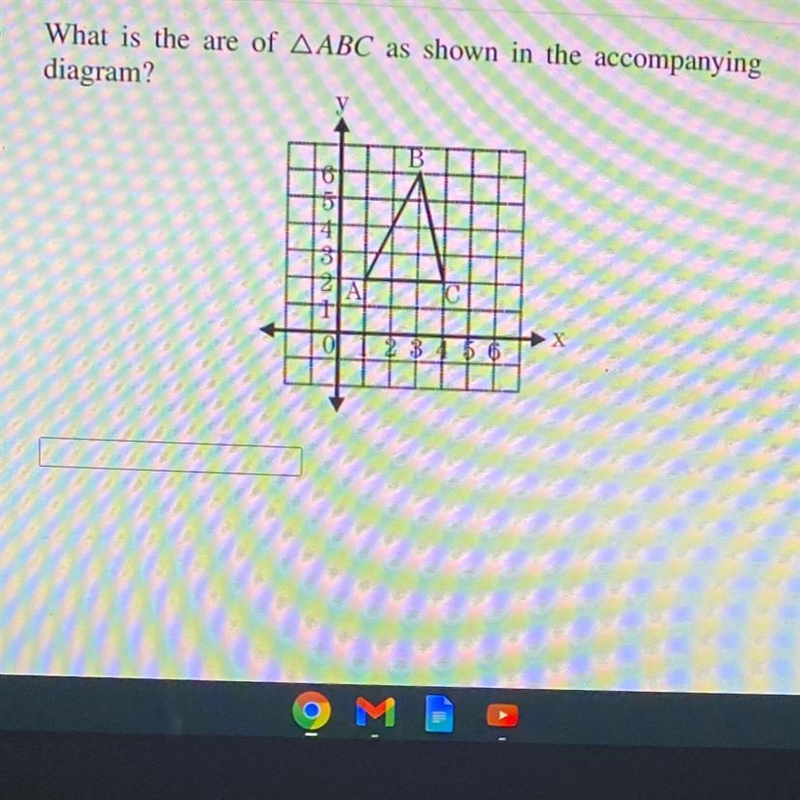 What is the are of ABC as shown in the accompanying diagram?-example-1