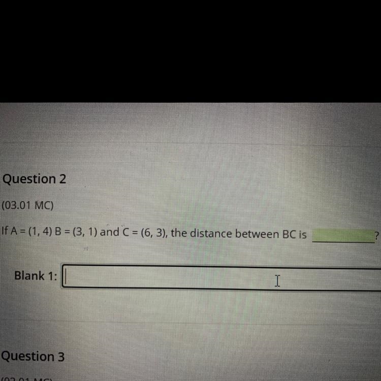 The distance between B and C-example-1