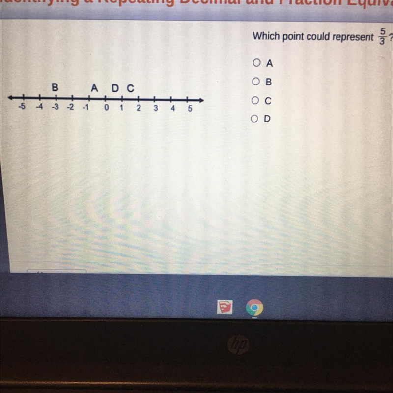 Which point represents 5/3..?-example-1