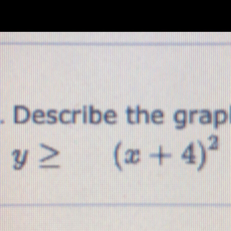 I need help!! Describe the graph of the following function, including where it is-example-1