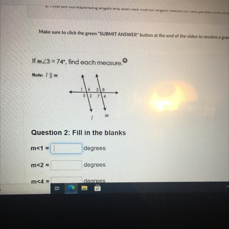 If mZ3 = 74°, find each measure.-example-1