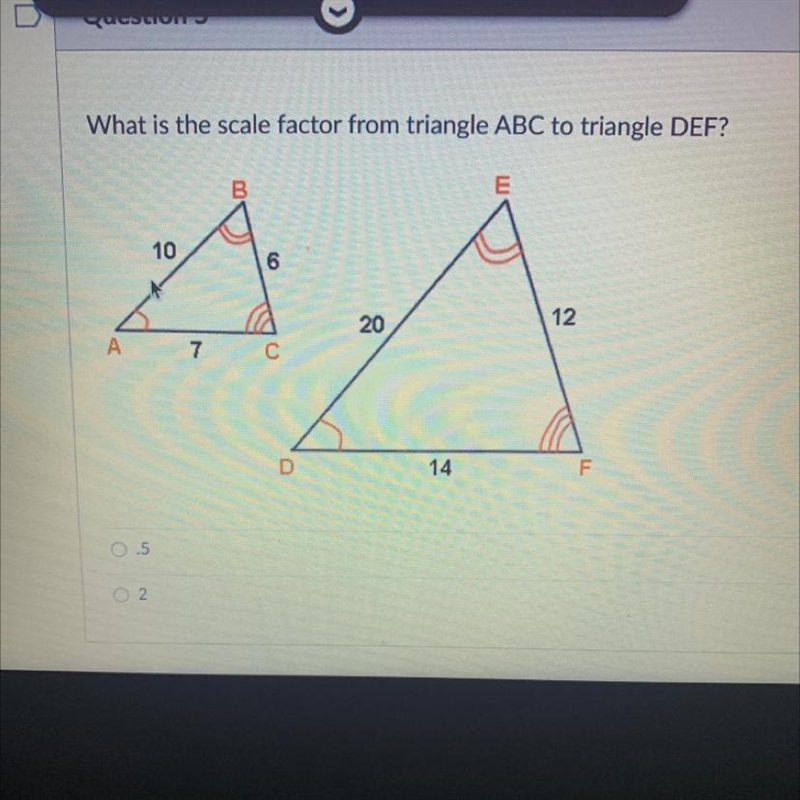 What is the scale factor from triangle ABC to triangle DEF-example-1