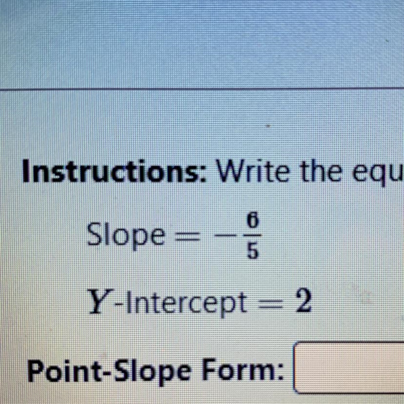 What is the point slope form-example-1